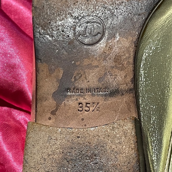 Chanel Gold Slip-On Loafers - Picture 11 of 12